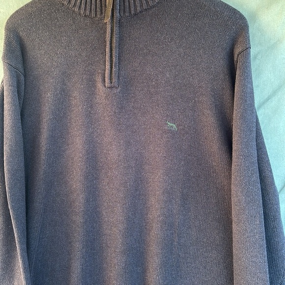 EUC Rodd & Gunn Merrick Bay 1/4 Zip Sweater Dark Blue Mens Sz Large Knit Cotton - Picture 2 of 8